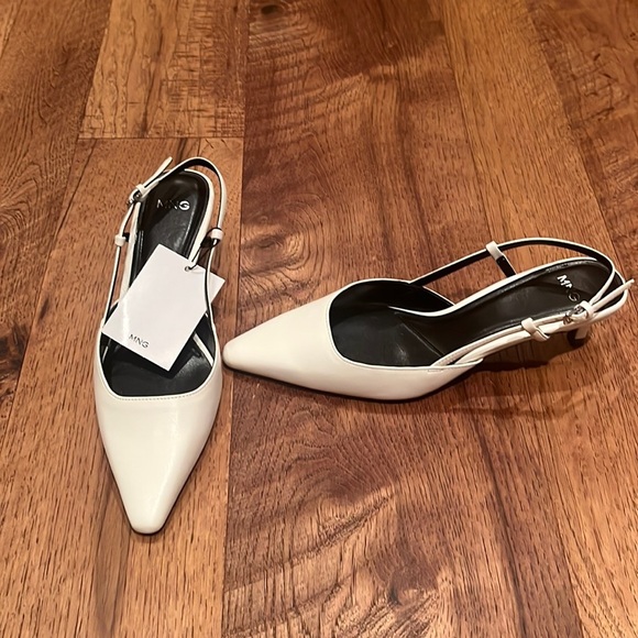 NWT MNG Woman’s White Heels Size EU 36 - Picture 1 of 7